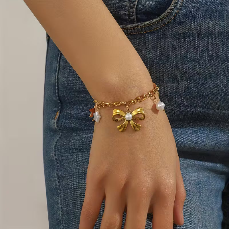 Golden Sweet Charms Link Bracelet