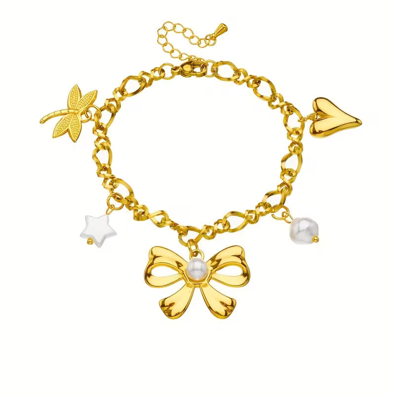 Golden Sweet Charms Link Bracelet
